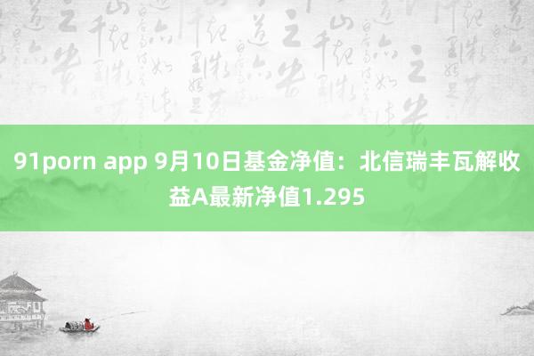 91porn app 9月10日基金净值：北信瑞丰瓦解收益A最新净值1.295