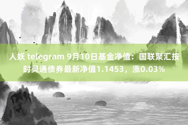 人妖 telegram 9月10日基金净值：国联聚汇按时灵通债券最新净值1.1453，涨0.03%