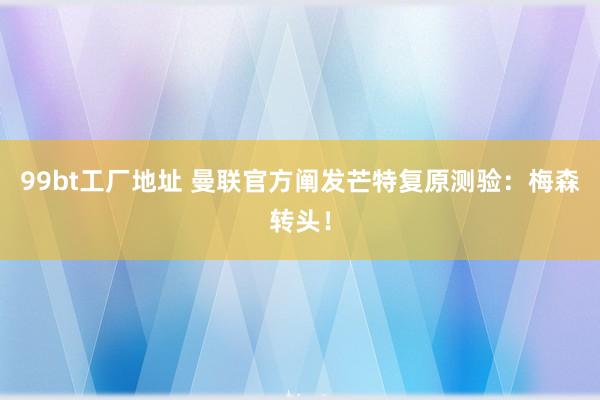 99bt工厂地址 曼联官方阐发芒特复原测验：梅森转头！