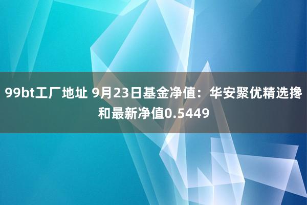 99bt工厂地址 9月23日基金净值：华安聚优精选搀和最新净值0.5449