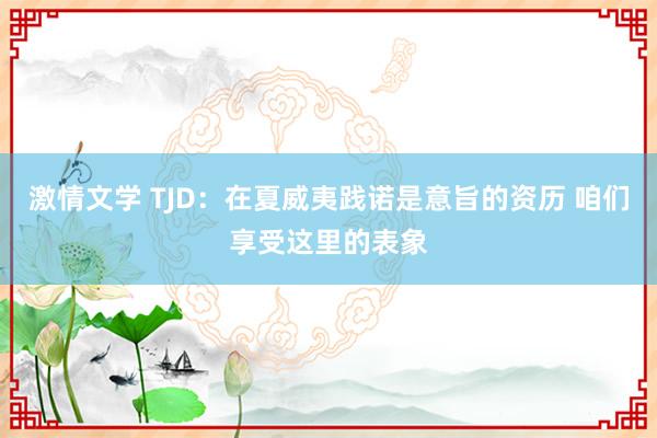 激情文学 TJD：在夏威夷践诺是意旨的资历 咱们享受这里的表象