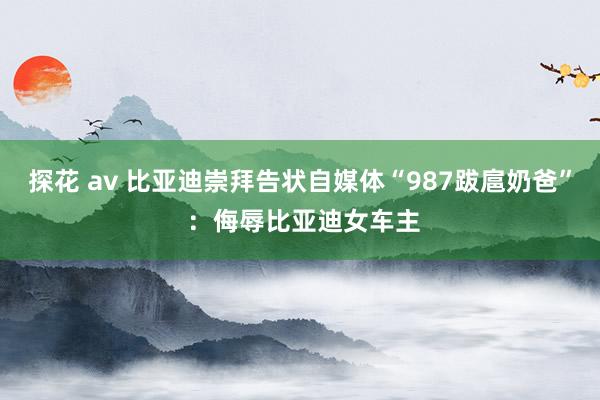 探花 av 比亚迪崇拜告状自媒体“987跋扈奶爸” ：侮辱比亚迪女车主