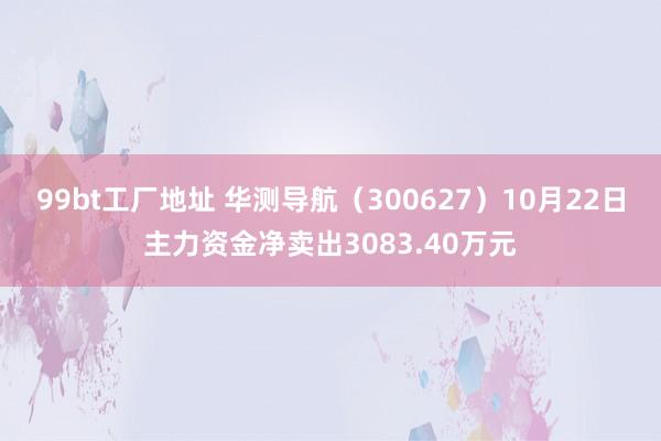 99bt工厂地址 华测导航（300627）10月22日主力资金净卖出3083.40万元