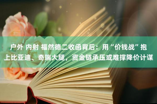 户外 内射 福然德二收函背后：用“价钱战”抱上比亚迪、奇瑞大腿，资金链承压或难撑降价计谋