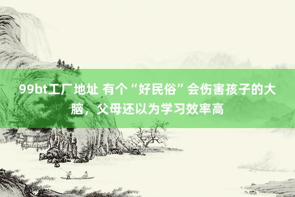 99bt工厂地址 有个“好民俗”会伤害孩子的大脑，父母还以为学习效率高