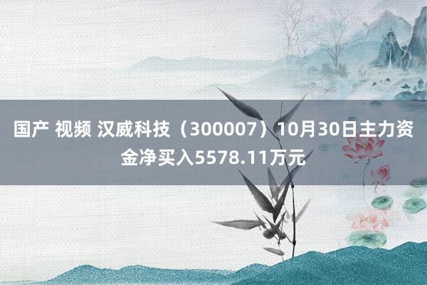 国产 视频 汉威科技（300007）10月30日主力资金净买入5578.11万元