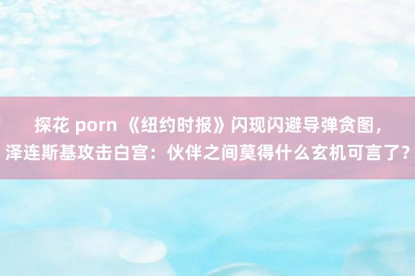 探花 porn 《纽约时报》闪现闪避导弹贪图，泽连斯基攻击白宫：伙伴之间莫得什么玄机可言了？