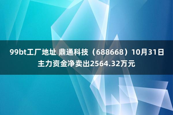 99bt工厂地址 鼎通科技（688668）10月31日主力资金净卖出2564.32万元