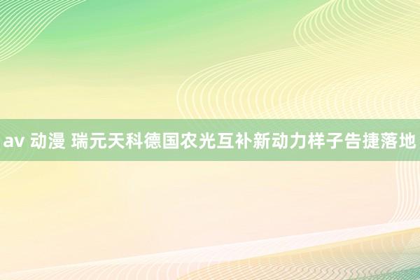 av 动漫 瑞元天科德国农光互补新动力样子告捷落地