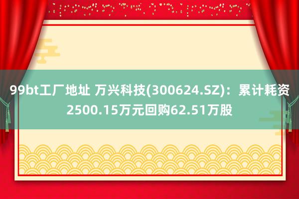 99bt工厂地址 万兴科技(300624.SZ)：累计耗资2500.15万元回购62.51万股