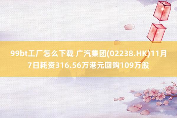 99bt工厂怎么下载 广汽集团(02238.HK)11月7日耗资316.56万港元回购109万股