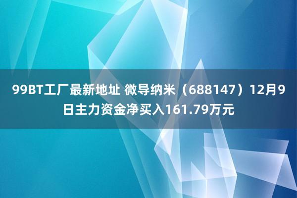 99BT工厂最新地址 微导纳米（688147）12月9日主力资金净买入161.79万元