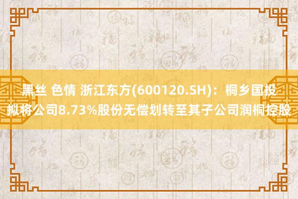 黑丝 色情 浙江东方(600120.SH)：桐乡国投拟将公司8.73%股份无偿划转至其子公司润桐控股