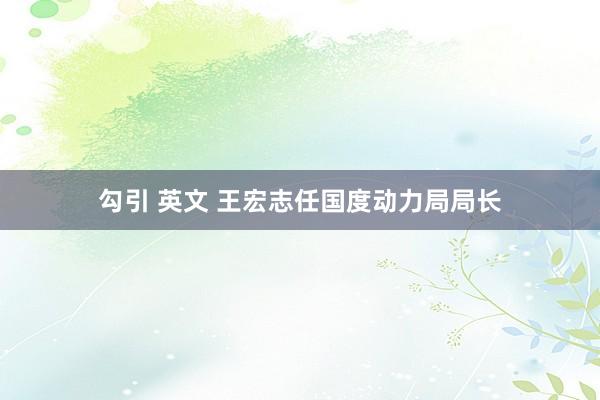 勾引 英文 王宏志任国度动力局局长