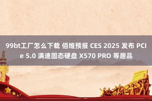 99bt工厂怎么下载 佰维预报 CES 2025 发布 PCIe 5.0 满速固态硬盘 X570 PRO 等居品