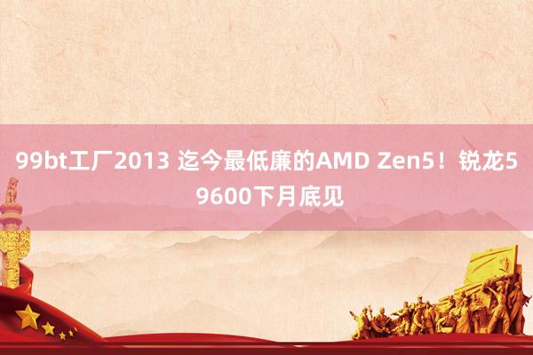 99bt工厂2013 迄今最低廉的AMD Zen5！锐龙5 9600下月底见