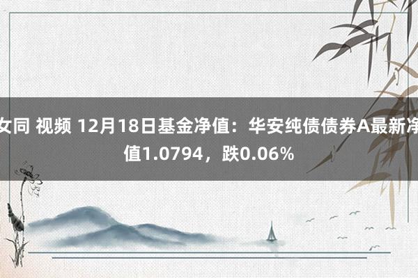 女同 视频 12月18日基金净值：华安纯债债券A最新净值1.0794，跌0.06%