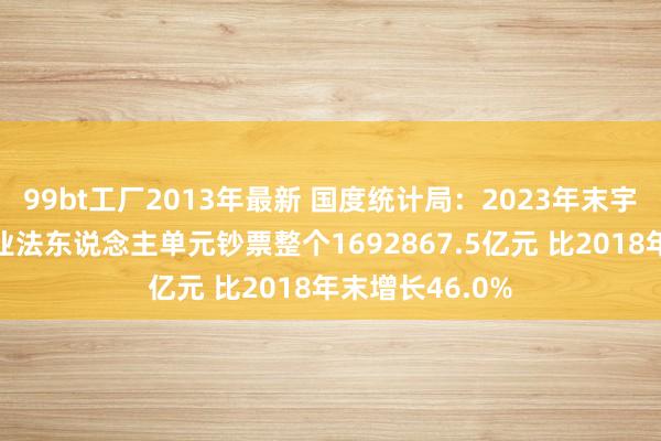 99bt工厂2013年最新 国度统计局：2023年末宇宙房地产业企业法东说念主单元钞票整个1692867.5亿元 比2018年末增长46.0%