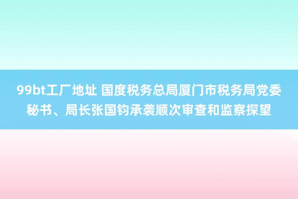 99bt工厂地址 国度税务总局厦门市税务局党委秘书、局长张国钧承袭顺次审查和监察探望