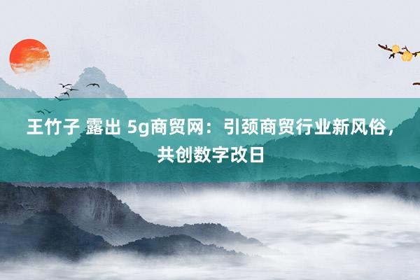 王竹子 露出 5g商贸网：引颈商贸行业新风俗，共创数字改日