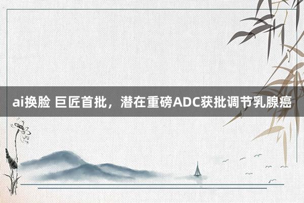 ai换脸 巨匠首批，潜在重磅ADC获批调节乳腺癌