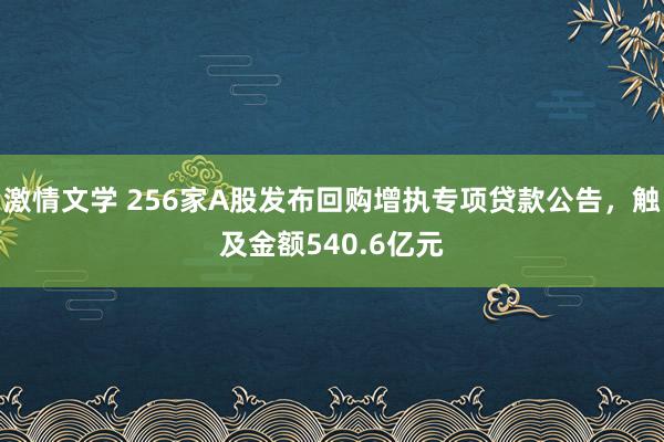 激情文学 256家A股发布回购增执专项贷款公告，触及金额540.6亿元