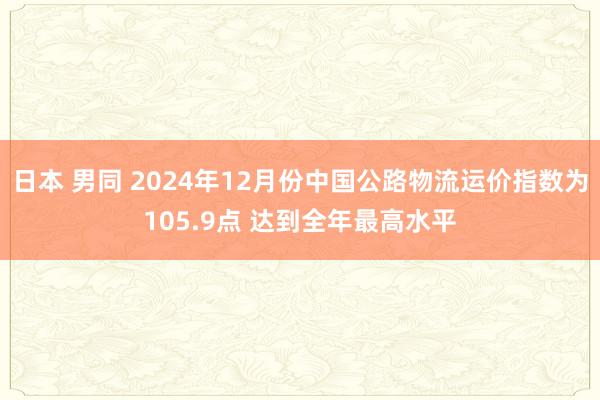 日本 男同 2024年12月份中国公路物流运价指数为105.9点 达到全年最高水平