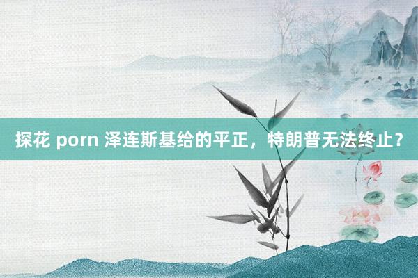 探花 porn 泽连斯基给的平正，特朗普无法终止？