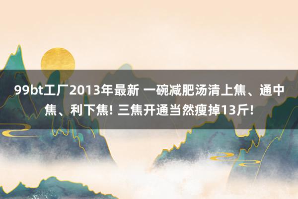 99bt工厂2013年最新 一碗减肥汤清上焦、通中焦、利下焦! 三焦开通当然瘦掉13斤!