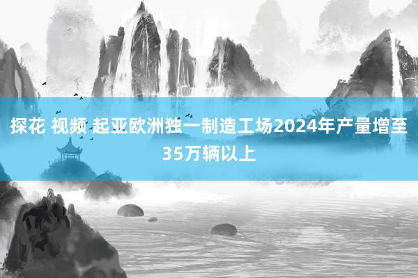 探花 视频 起亚欧洲独一制造工场2024年产量增至35万辆以上