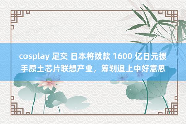 cosplay 足交 日本将拨款 1600 亿日元援手原土芯片联想产业，筹划追上中好意思